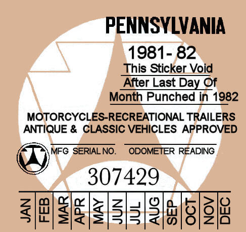 (image for) Pennsylvania 1981 Cycle Inspection sticker